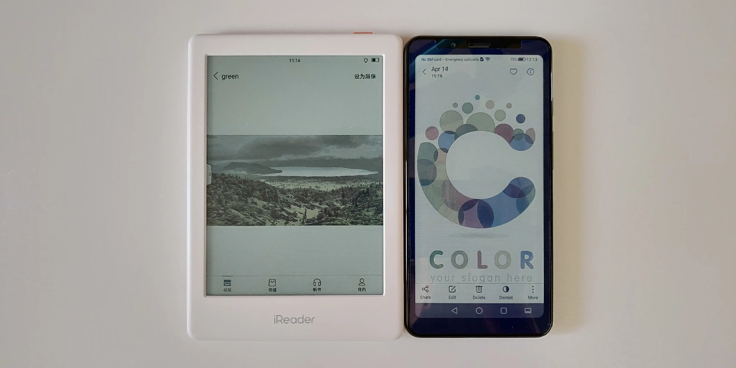Color E Ink Smartphone vs Color E Ink e-Reader