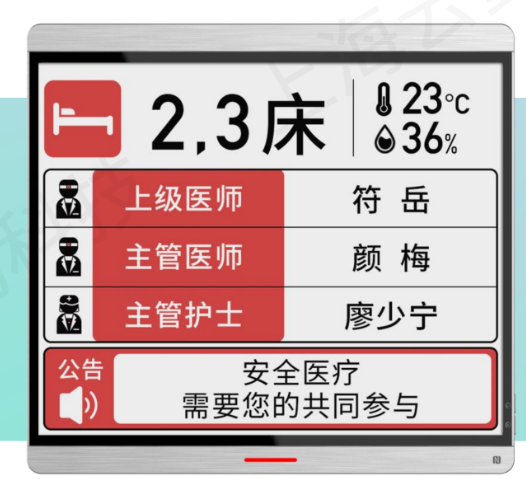 电子纸墨水屏智慧医疗方案 电子纸床头卡/输液卡/药品标签/诊室门牌等