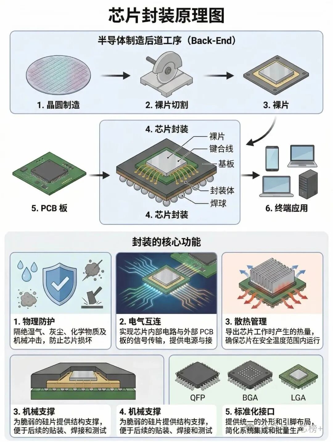 一图看懂芯片封装制程 