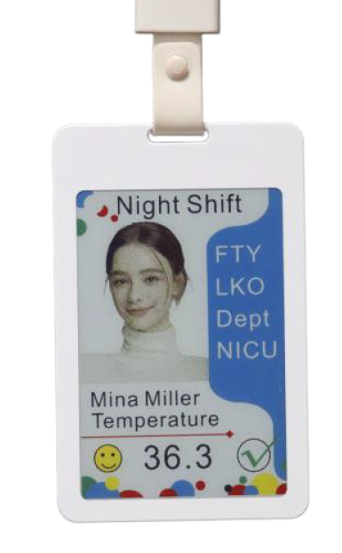 3.6寸E6六色胸卡 NFC/蓝牙方案 冷压封卡 3mm厚度