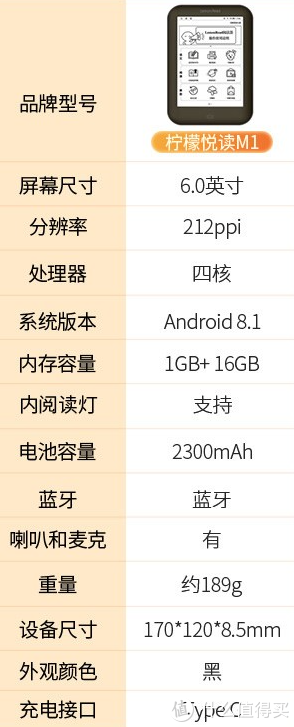 柠檬悦读M1配置