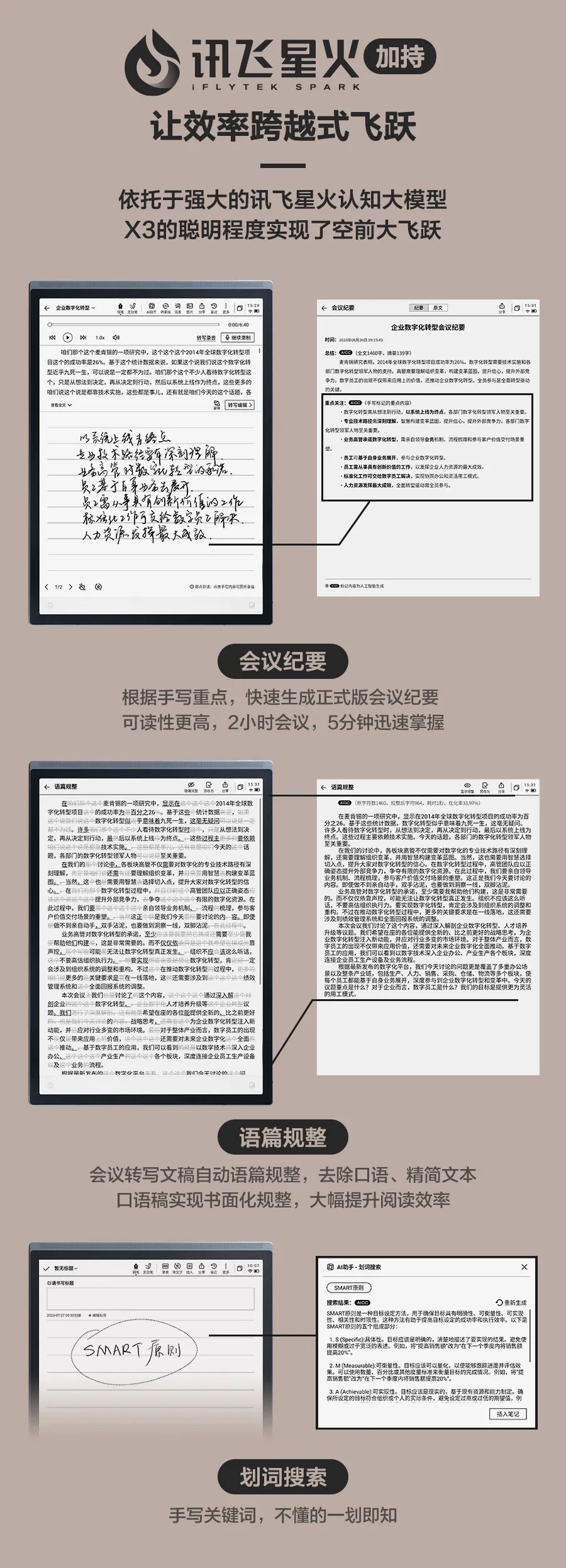 星火加持！科大讯飞电子纸智能办公本X3重磅发布  科大讯飞X3 X3笔记本 第6张