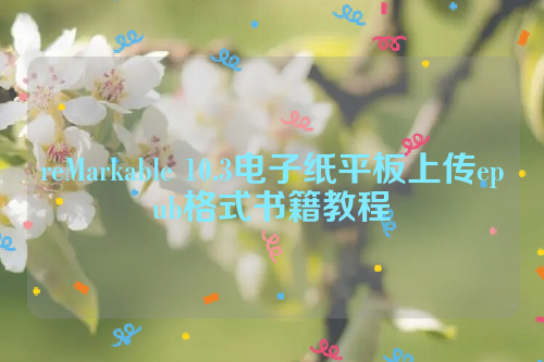 reMarkable 10.3电子纸平板上传epub格式书籍教程